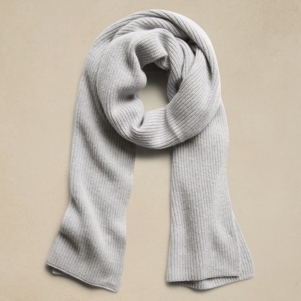 NEW 100%  Cashmere Ribbed Scarf
